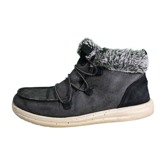 Hey Dude Shoes - Hey Dude Charcoal Fur-Lined Winter Boots Size 10
